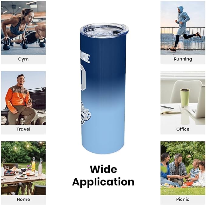 Custom Tumbler Stainless Steel Cup Personalized Baseball Vacuum Insulation Travel Mug Add Your Name Number Fans Gift for Baseball Fans