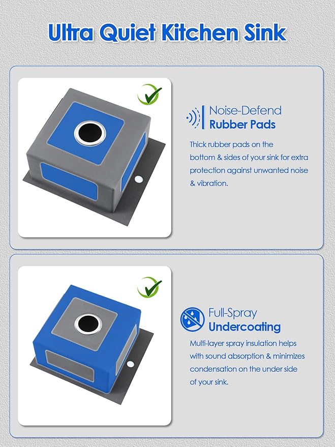 ROVOGO 15"x17"x8" Kitchen Bar Sink, 304 Stainless Steel, Drop-In Single Bowl with Anti-Scratch Honeycomb Surface, 1 Faucet Hole Top Mount Small Wet Bar Sink, Brushed Finish