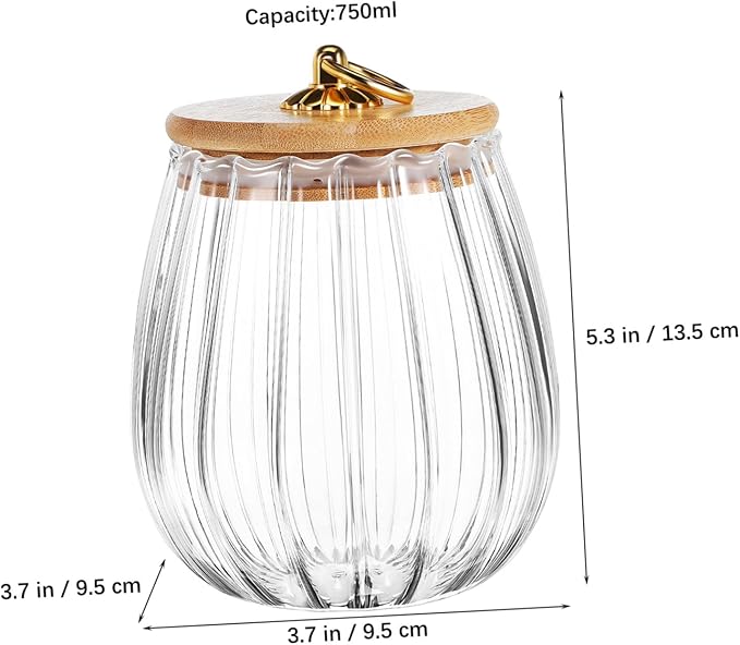 4pcs Glass Storage Jars Airtight Food Containers with Petal Design Large Capacity Candy Canisters for Kitchen Pantry Organization