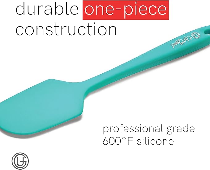 UpGood Silicone Spatula Set 600°F - High Heat Resistant Nonstick, Small and Large Kitchen Spatulas - Flexible BPA Free Professional Grade Cookware - Utensils for Cooking, Baking, Mixing(4 Pcs, Teal)