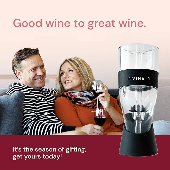 Wine Aerator | Upgraded 3 Level Aeration | All In One Diffuser, Decanter and Oxygenator | Enhance Wine Flavors