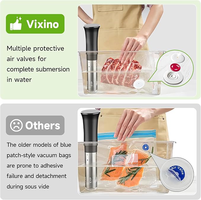 Vacuum Sealer Bags, 80 Reusable Vacuum Sealer Bags for Food, BPA-Free, Meal Prep and Sous Vide Cooking,Works for Handheld Sealer and Vac Sealer Machine with External Vacuum Systems