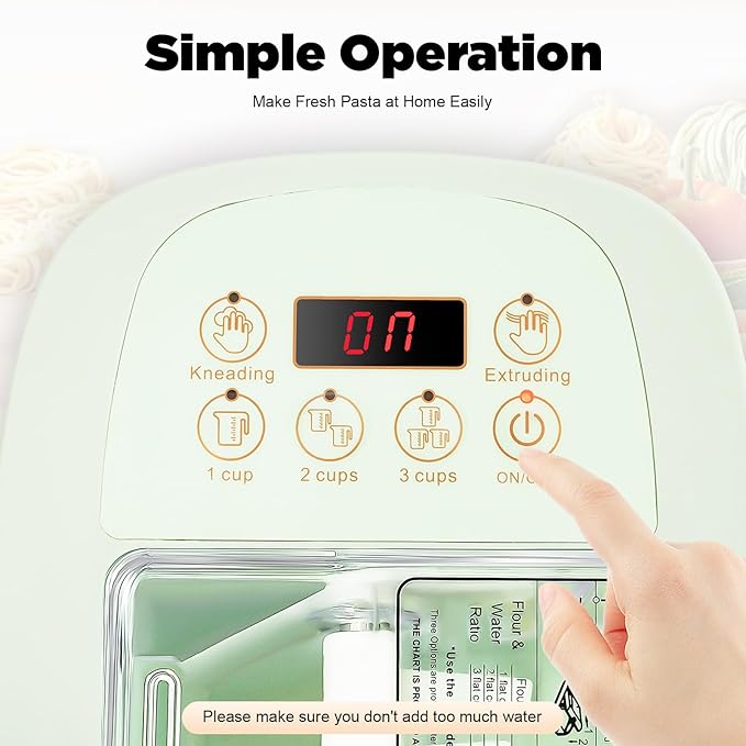 Electric Pasta Maker, 110V 260W Automatic Pasta Maker Machine Household Pasta Maker with 13 Pasta Shape Molds and LED Display for Home Kitchen Use