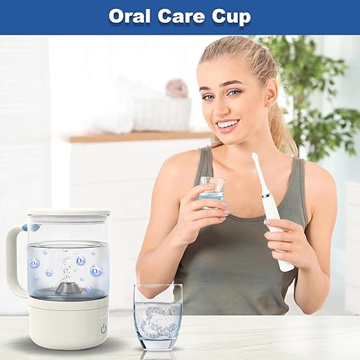 Ozone Water Water Cup O3Generator Fresh Oxygen Mouthwash Cup Hydrogen Water Generator,Brushing Teeth Glass Cup Water Machine Multi-Purpose Portable Rechargeable Ozone Water Purification Cup