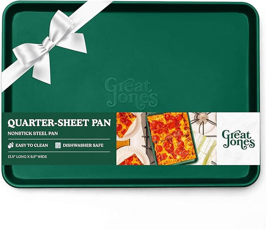 Great Jones Little Sheet (Broccoli) | Jelly Roll Pan, Quarter Sheet Pan | Aluminized Steel,13.5" x 9.5" | For Baking, Roasting, & Broiling | Premium Bakeware with Even Heat Distribution