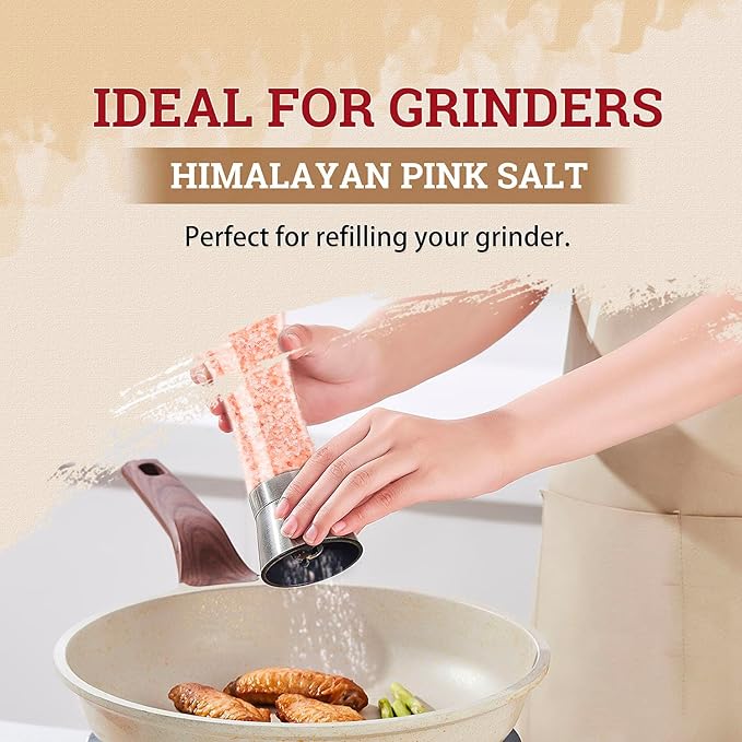 52USA Himalayan Pink Salt, Coarse Grain, 39 oz (2.4 LB), Pink Himalayan Sea Salt, Sea Salt for Grinder Refill, Kosher Salt