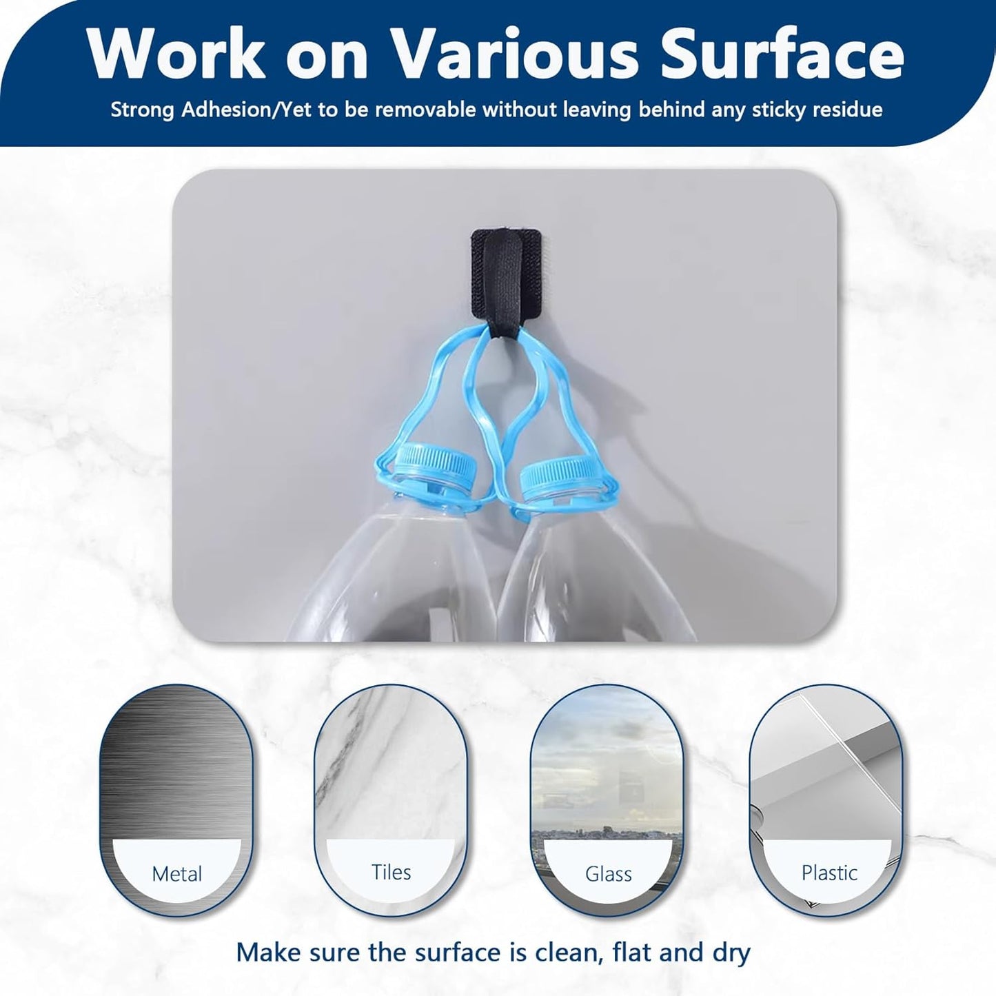 50 PCS Hook and Loop Cable Ties, Under Desk Cable Management, Self Adhesive Cable Tidy Clips Straps, Sticky-Back Cord Organizer, Wire Organizer for TV PC Laptop Ethernet Desktop, Black