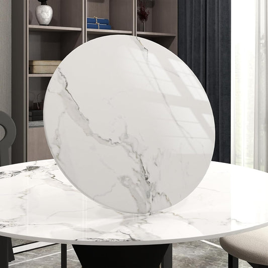 23.6" Lazy Susan for Table Top Sintered Stone Rotating Serving Tray for Dining Table, Kitchen Lazy Susan Organizer Spinning Rotating Food Server Party Centerpieces