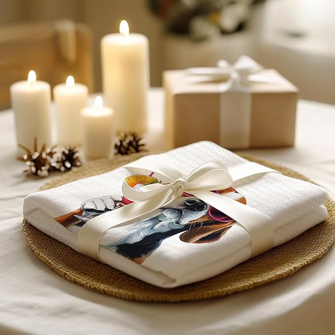 Cabana Bro Funny Cocktail Beagle Dog Kitchen Towels, Beagle Lover Mom Gifts Dish Tea Hand Towels for Kitchen Bar Cart Decor, Gifts for Cocktail Lovers, Bar Towel for Bartender, 16x24 Inches