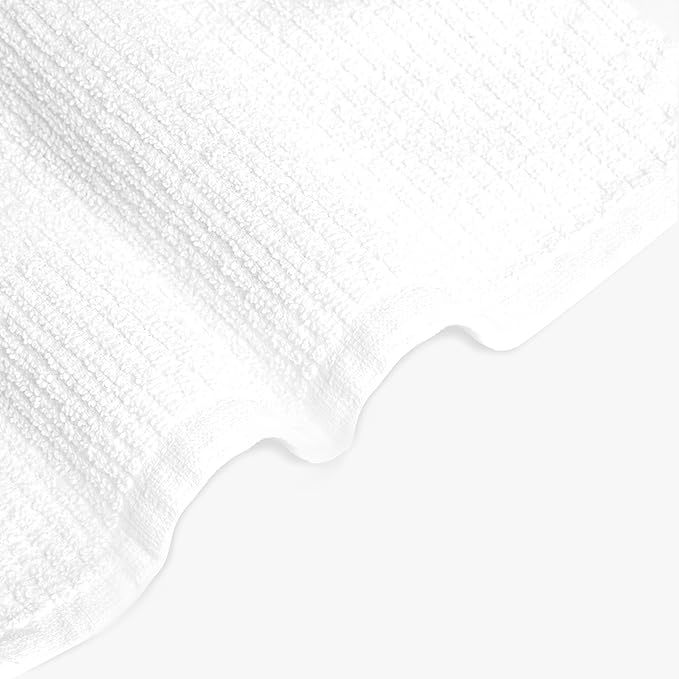Tens Towels 36 Pack Ribbed Weave White Barmop,100% Cotton, 16x19 inches, Super Absorbent Kitchen Bar Towels, Lighter Weight Cleaning Cloths, Perfect for Drying Dishes at Home and Restaurant