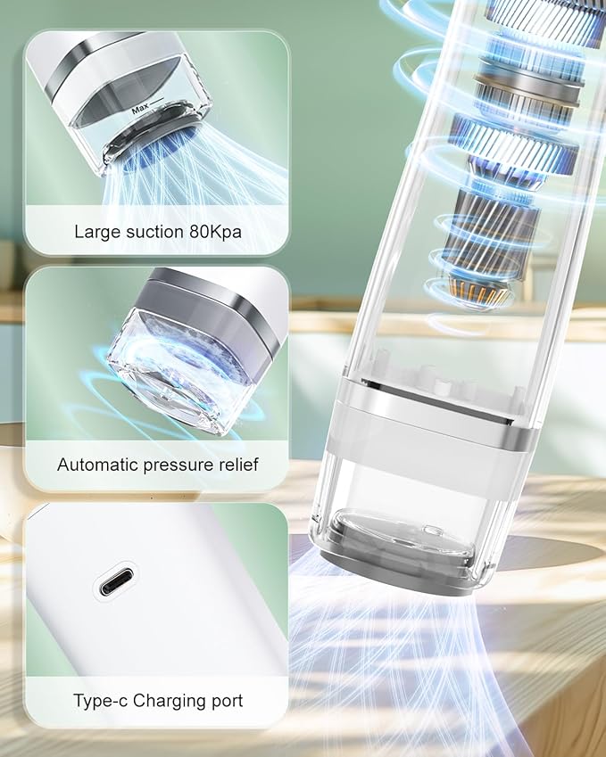 Fiii Portable Vacuum Sealer for Food, Compact Vacuum Sealer with Visible Water Tank, 30 Reusable Vacuum Bags, Handheld Sealer Machine, Pure White