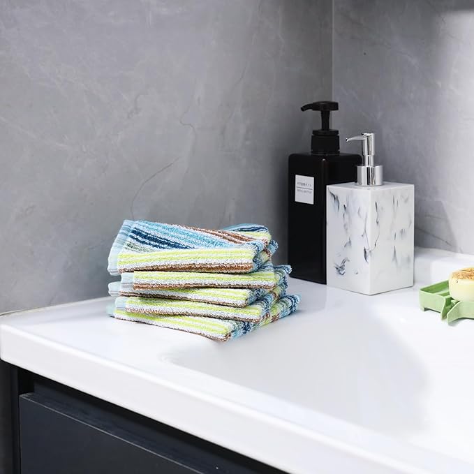 Oeleky Kitchen Dishcloths for Washing Dishes, Ultra Absorbent Dish Rags, Cotton Cleaning Cloths Pack of 8, 12x12 Inches (mix-1, 12x12 inch)