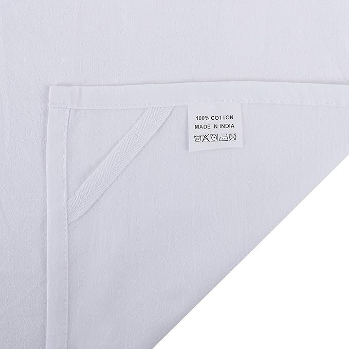 DG Collections 100% Cotton Flour Sack Towels – 12 Pack, 27x27 Inches, White, Lint-Free, Pre-Washed, Hemmed Edges – Reusable Kitchen Towels for Cleaning, Embroidery, Printing & Crafts - White