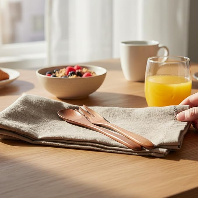 Hemstitched Linen Napkins – 20 Inch x 20 Inch – Stonewashed Pure Linen Cloth Dinner Napkins with Mitered Corners - 100% French Flax – Machine Washable - Set of 4 (Natural Rustic Taupe)