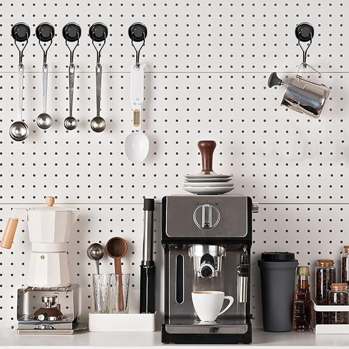 LOVIMAG Hooks, 110lbs+ Magnetic Magnet Hook 2025 Cruise Cabin Ship Essentials Heavy Duty Strong Refrigerator Fridge Hanging for Classroom Beach Vacation Kitchen Grills Home Mug Hanger (8 Pack), Black