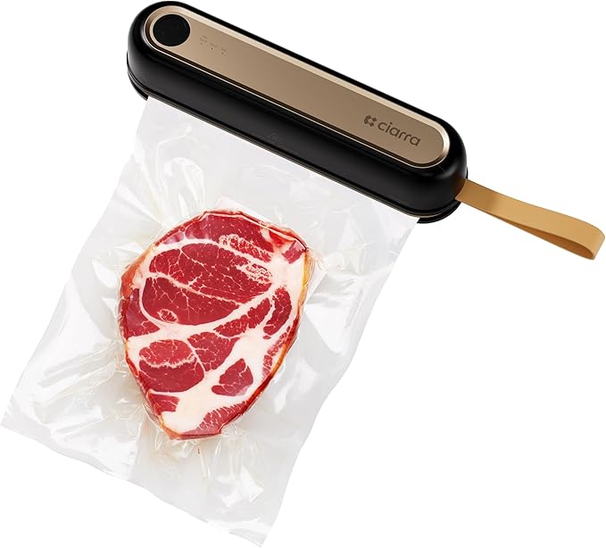 CIARRA Portable Vacuum Sealer Machine for Food Preservation & Fresh, Cordless Food Vacuum Sealer with 3 Modes, Compact Automatic Vacuum Sealer for Dry and Wet Food