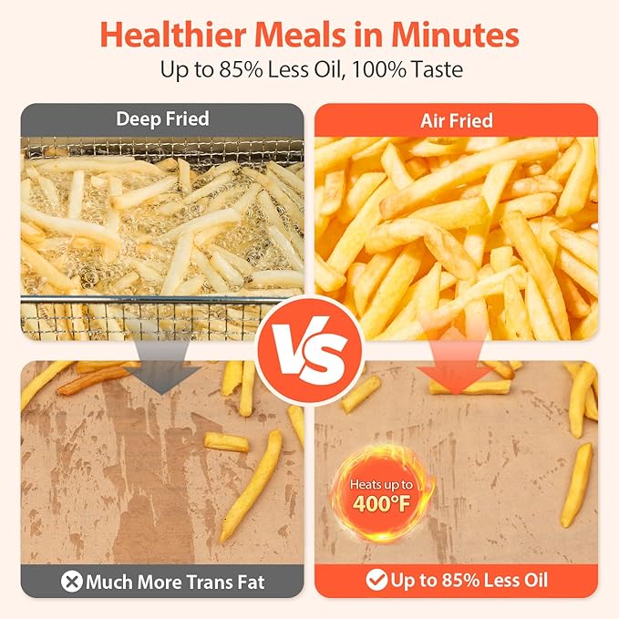 Beelicious 5.8QT Large Air Fryer, 12-in-1 Digital Airfryer with Clear Window, 40+ Recipes, Flavor-Lock Tech, Shake Reminder, Compact, Quiet, Dishwasher Safe, Nonstick (Black)