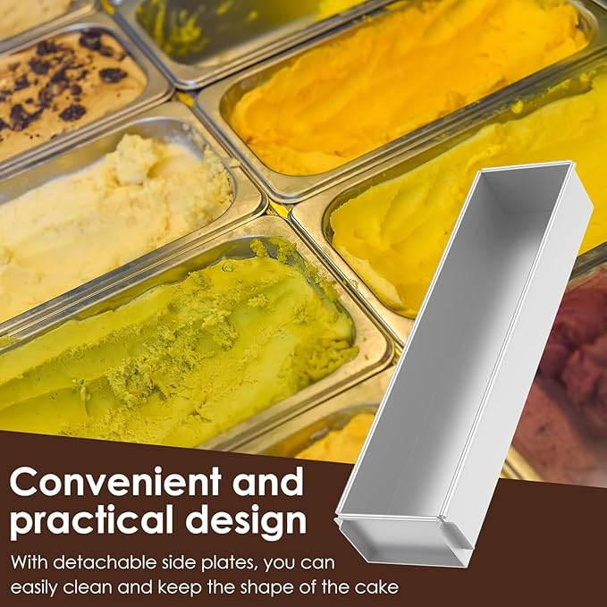 Rectangle Aluminum Tiramisu Pan, Nonstick Tiramisu Pan Cake Baking Tray,Mousse Cake Mold, Luminum Alloy Baking Mold for Tiramisu Cheesecake (Removable)