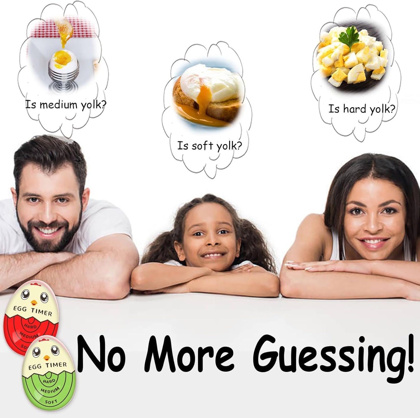 Lasubst Egg Timer That Goes in Water for Soft Medium Hard Boiled Eggs, 1 Red 1 Green