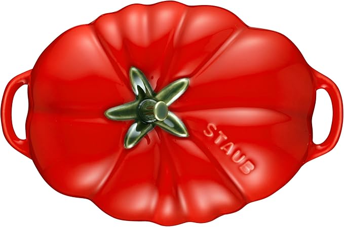 STAUB Ceramics Dutch Oven 16-oz Petite Tomato Cocotte, Cherry