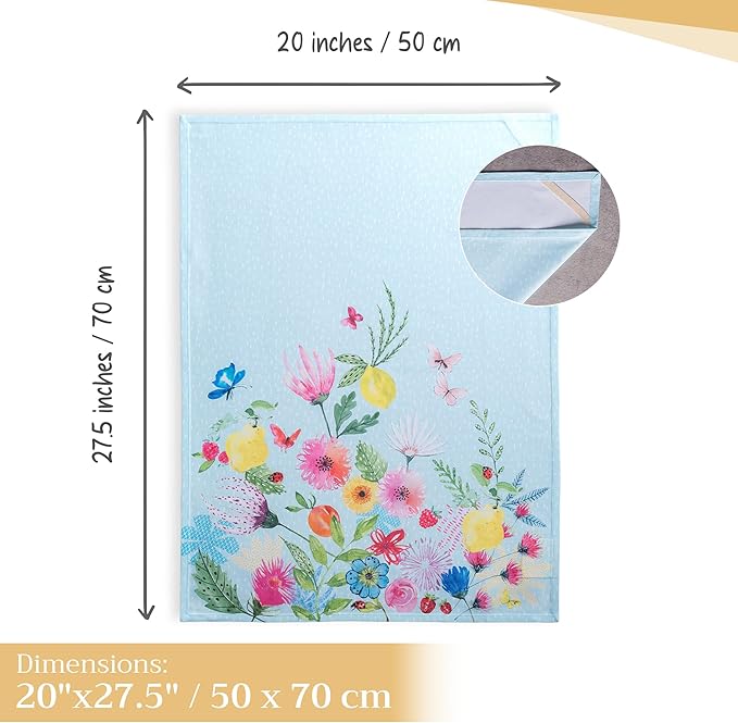 Maison d' Hermine Kitchen Towels Set of 2 100% Cotton 27.50" x 20" Reusable Cloth Tea Dish Towels Absorbent with Hanging Loop for Kitchen, Dining, Cocktail Parties Spring/Summer (Jardin D'Ete - Mint)