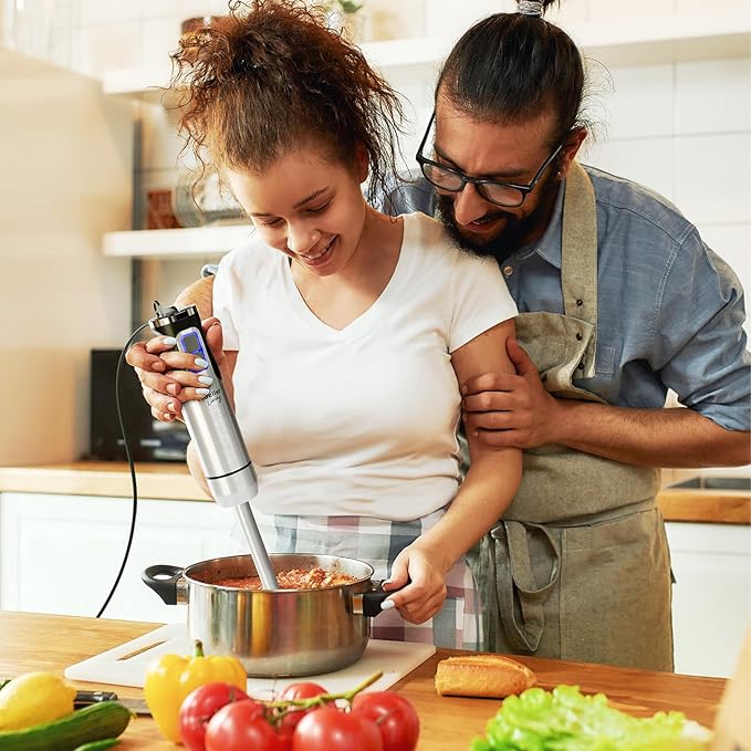 Mueller Immersion Blender Handheld - 8 Speed Stainless Steel Electric Hand Blender, Emulsion Blender Stick Kitchen Gadget with Turbo Mode