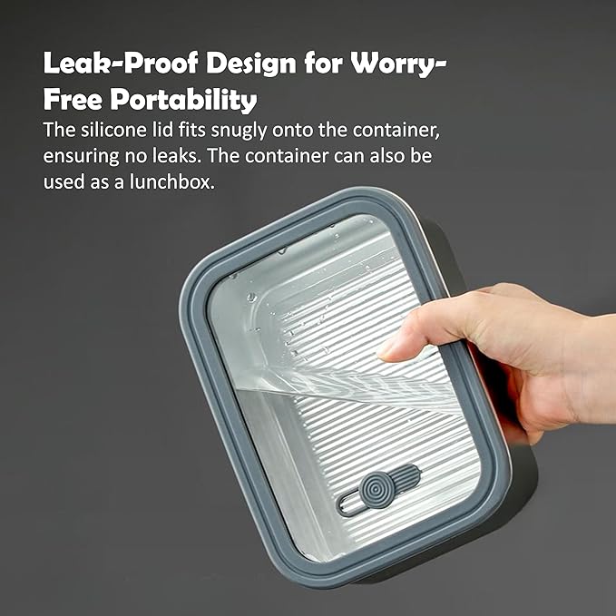 Stainless steel food storage containers leak proof & airtight lids for Kitchen,stainless steel bowl,meal prep lunch box,freezer and microwave safe (Blue)