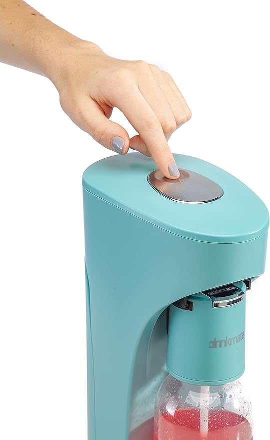 Drinkmate OmniFizz Sparkling Water and Soda Maker, Carbonates Any Drink, Bubble Up Bundle - Includes Two 60L CO2 Cylinders, One Carbonation Bottle, and Fizz Infuser (Arctic Blue)