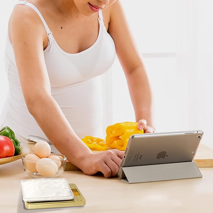 Fuzion Digital Kitchen Scale, 3000g/0.1g Precision Scale with 2 Trays, Small Mini Scales Digital Gram and Oz, Reptile Scale, Digital Coffee Scale, Lab Scale with Tare Function, LCD Display