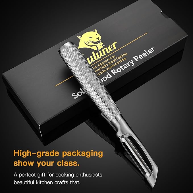 KULUNER I-Type Vegetable Peeler, Silver Chrome Finish, 304 Stainless Steel Blade, Ultra Sharp Potato Peeler for Apples, Carrots, Heavy Duty Kitchen Peeler