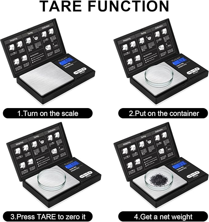 Fuzion Digital Pocket Scale, 200g/0.01g Gram Scale, Mini Scale Grams, Small Digital Scale, Small Food Scale, Jewelry Scale, Precision Scale with Tare, LCD