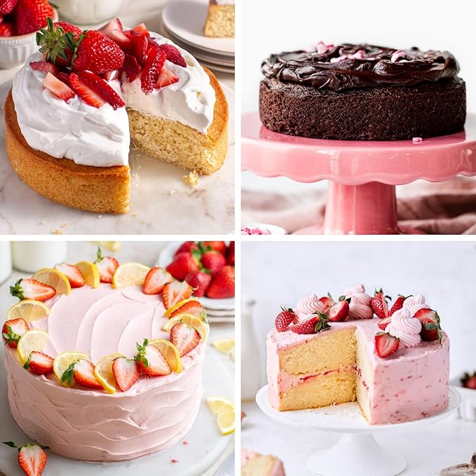 HUAKENER 6 Inch Round Cake Pan, 3 Pack Silicone Cake Molds with 100 Pieces Parchment Paper, Nonstick Cake Molds for Smash Cakes, Layer Cakes, Cheese Caks, Chocolate Cakes