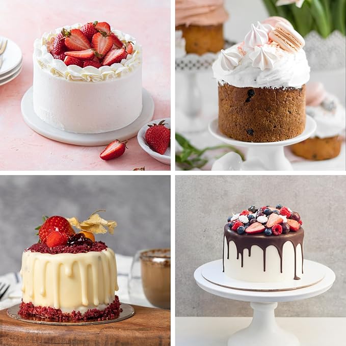 HUAKENER 4 Inch Cake Pan, 4 Pack Silicone Cake Molds with 100 Pieces Parchment Paper, Nonstick Round Cake Pan for Smash Cakes, Layer Cakes, Cheese Caks, Chocolate Cakes ﻿