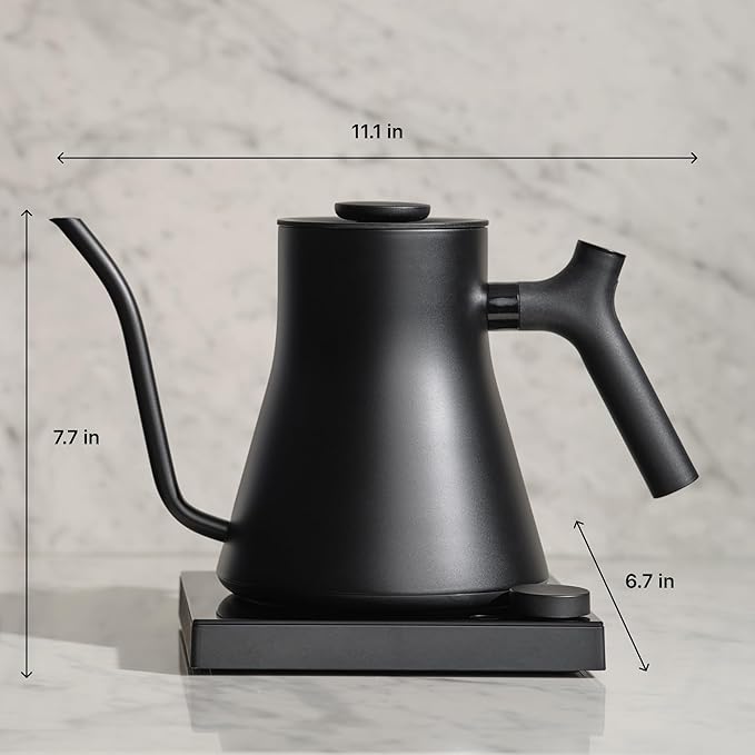Fellow Stagg EKG Pro Studio Edition Electric Gooseneck Kettle - Pour-Over Coffee, Tea, Quick Heating, Precise Temperature Control, Scheduling, Built-in Brew Timer - Matte Black, 0.9 L