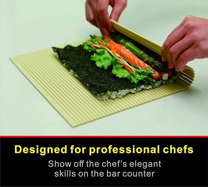 Professional Non-stick Sushi Mat Plastic Sushi Rolling Mat Sushi Mat Roller Makisu Sushi roller 10.5 in x 9.8 in