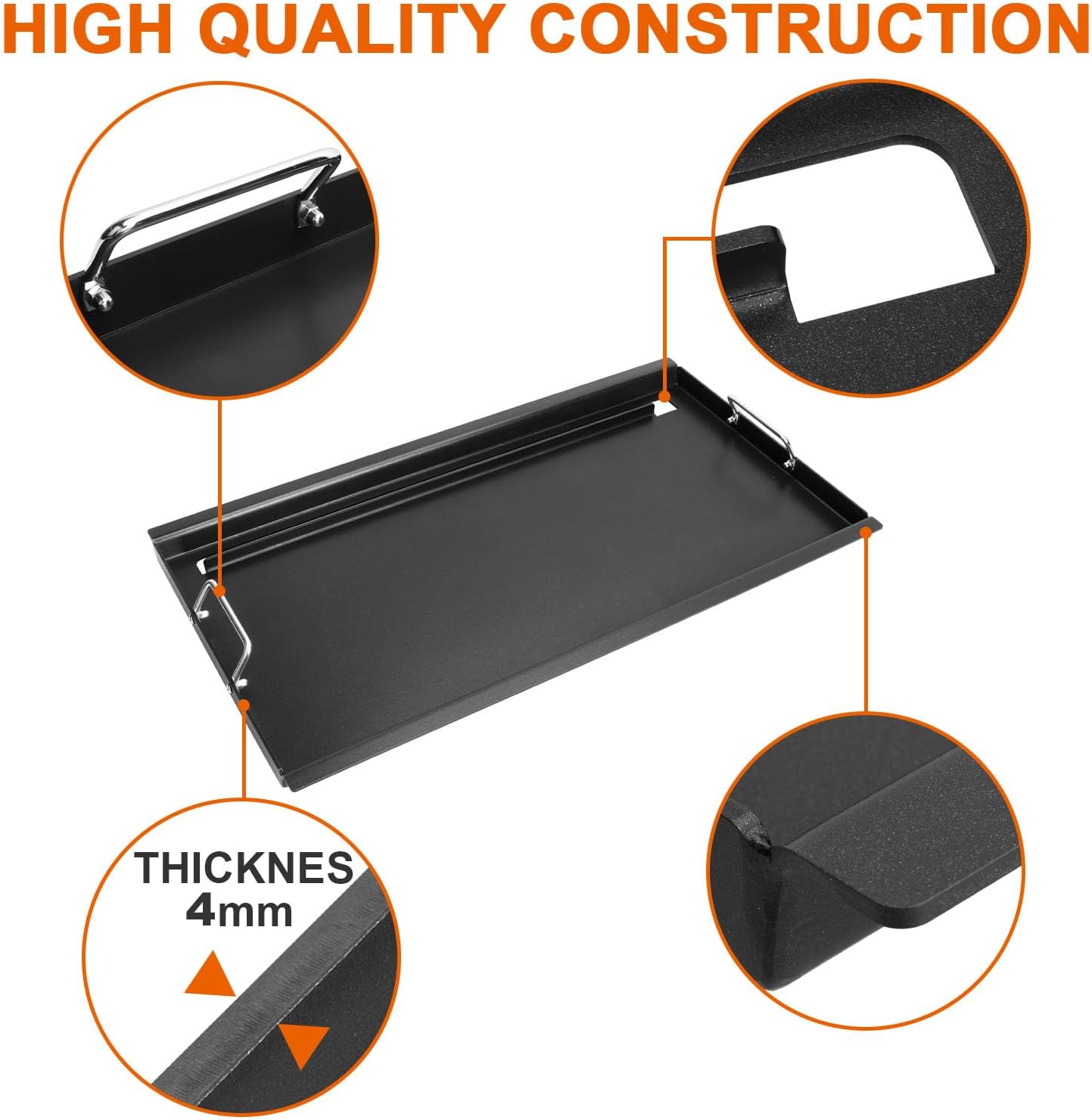 Full-Size Griddle Inserts for Charbroil Performance 6-Burner, Flat Top Griddle for Charbroil Grill 463229021 463229521 463228622 463284422 463229521B 463259223, Replacement Parts for G426-0005-W1