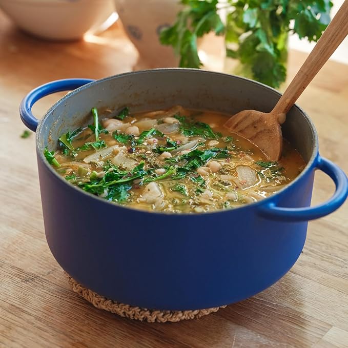 Great Jones Dutch Baby Dutch Oven with Lid (Blueberry, 3.5-Quart) | Enameled Cast Iron, Round Shape | Safe for Stovetops & Ovens up to 500°F | Space-Saving & Dishwasher-Friendly | Small-Batch Cooking