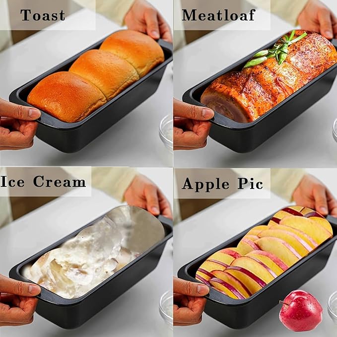 2PCS Small Loaf Pan for Baking Bread, 1lb Bread Loaf Tin, 7.5 x 3.5 x 2.4 inch Banana Bread Pans, Non-Stick Meatloaf Pan, Rectangular Bread & Loaf Tins for Ovens Air Fryer
