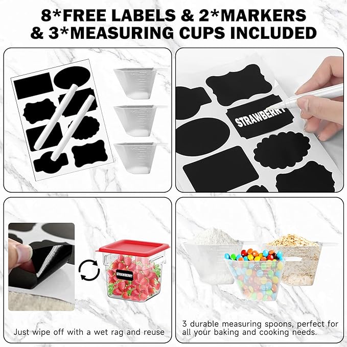 6QT Clear Food Storage Containers: 6 PCS[Food Grade][Hot&Cold Resistant] NSF Food Storage Containers with Lids for Home Restaurant Kitchen Storage Pizza Proof Dough, BPA Free