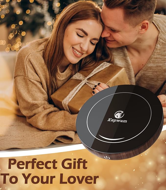 Coffee Mug Warmer with Gravity Sensor, Mug Warmer for Desk with LED Light, 3 Temp Settings & 6H Auto Shut Off Coffee Warmer, Electric Candle Warmer Plate for Beverage, Coffee, Tea, Milk