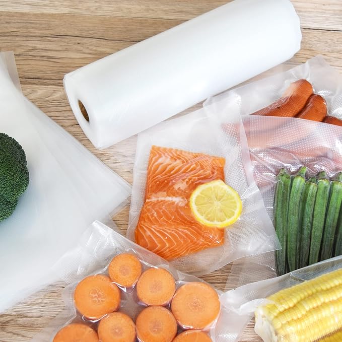 Vacuum Sealer Bags 2 Rolls 11"x50' Commercial Grade Food Saver Bags for Seal a Meal, BPA Free, Heavy Duty, Great for vac Storage, Meal Prep or Sous Vide
