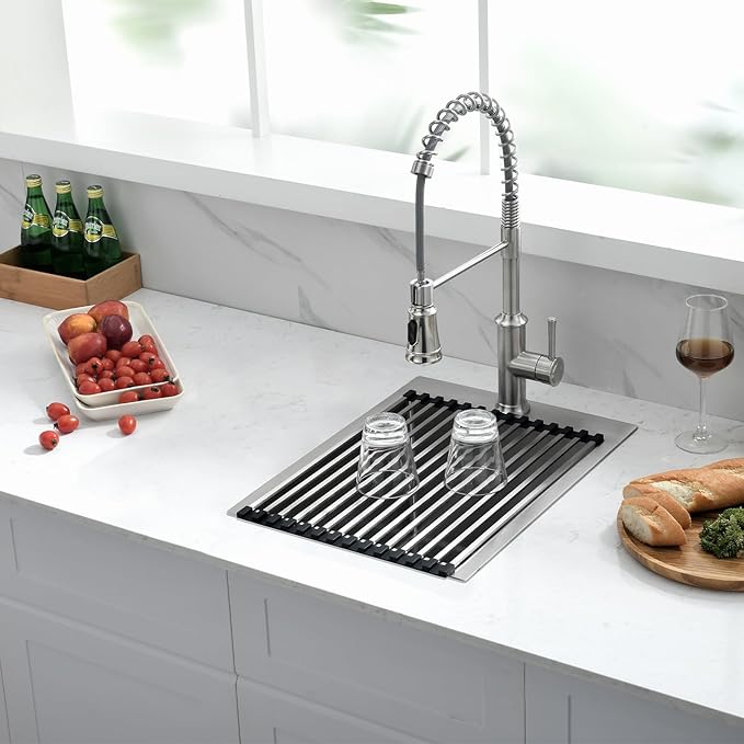 Drop In Kitchen Sink, 15 x 20 x 10 Inch 16 Gauge Single Bowl Topmount Wet Bar Sink T-304 Stainless Steel RV Kitchen Sinks