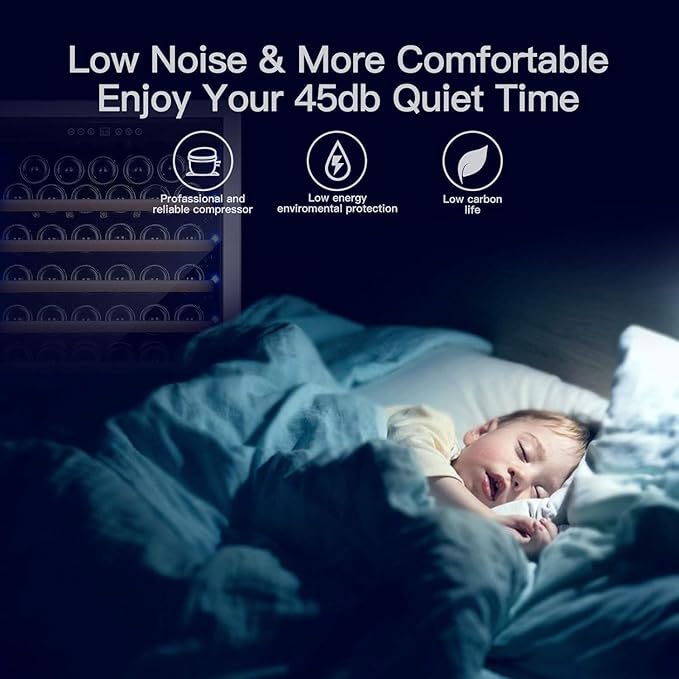 BODEGA 24 Inch Wine Cooler, 154 Bottle Refrigerator, Freestanding Wine Fridge with Intelligent Temperature Memory & Humidity Control, Upgraded Compressor, Quiet Operation