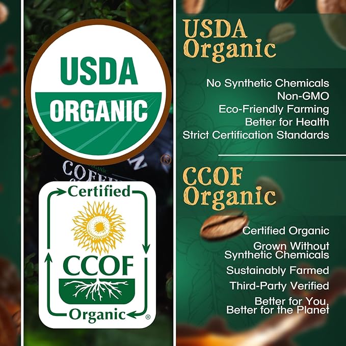 The Bean Organic Coffee Company Le Bean, Dark French Roast, Ground Coffee, 5-Pound Bag, Café molido tostado orgánico