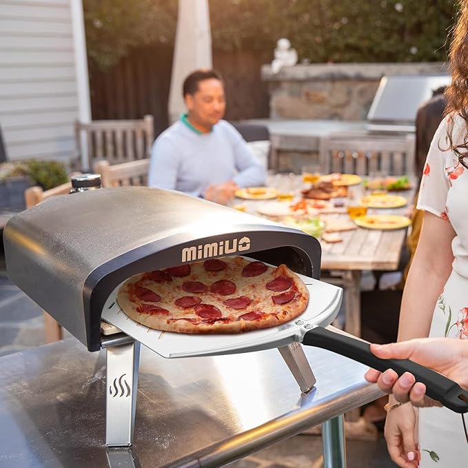 Aluminum Perforated Pizza Peel, Professional 12 x 14 Inch Pizza Spatula Turning Shovel for Baking Bread & Pie, Pizza Paddle for Oven and Grill