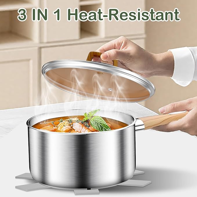 Stainless Steel Cookware Set 13pcs, Pots and Pans Set, Induction Cookware, Kitchen Cooking Set, Heavy Duty, Triple-bonded base, Dishwasher Safe