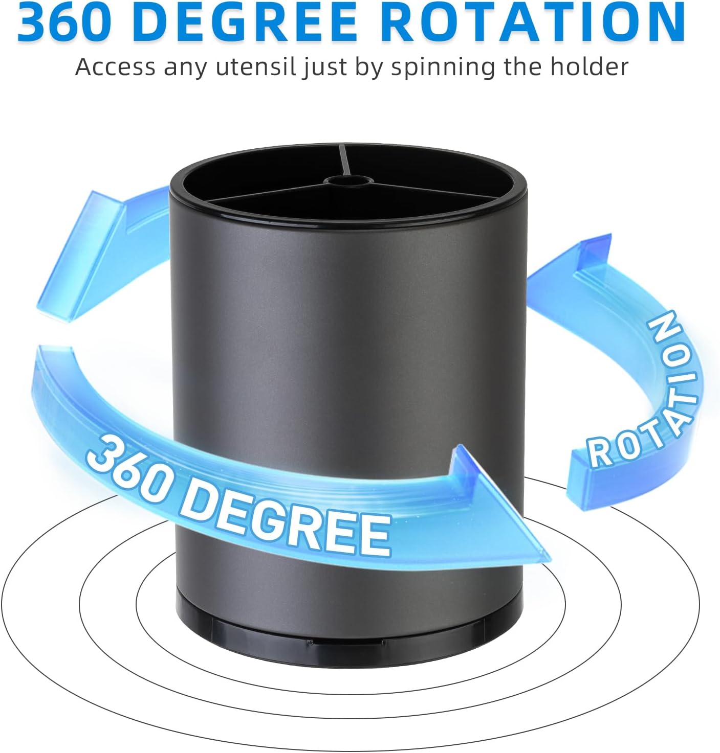 Utensil Holder,4-in-1 Large Kitchen Utensil Holder For Counter,Rotating Silverware Organizer Cooking Flatware Spoon Spatula Tool Cutlery Container Stainless Steel Caddy