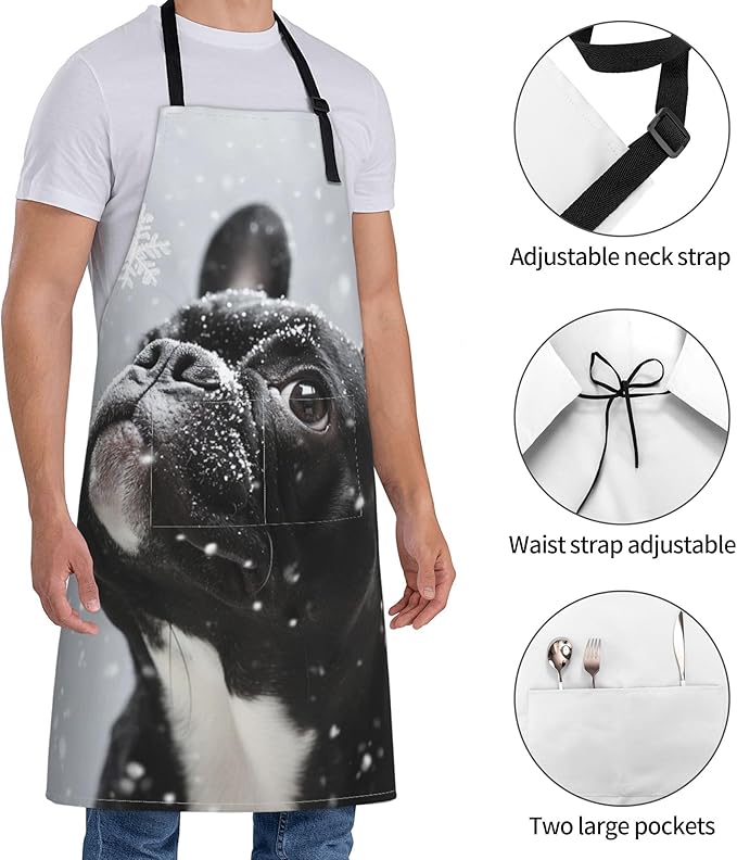 Funny Animal Apron with 2 Pockets Waterproof for Men Women Kitchen Garden Decor