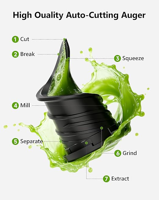 Cold Press Juicer, EUHOMY 5.4" Wide Feed Chute Juice Extractor Machine with 400W, High Juice Yield, Slow Masticating Juicer for Whole Vegetables & Fruits, Deep Gray