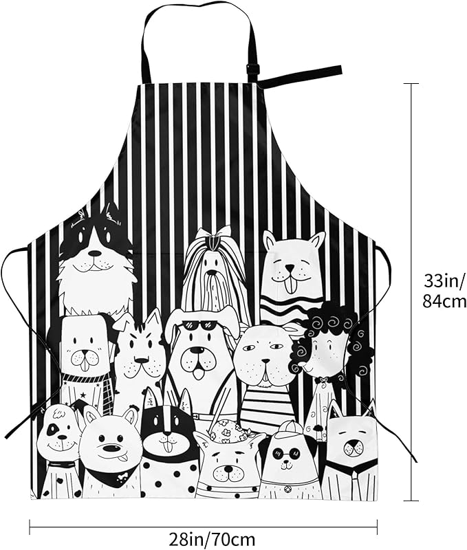 Funny Animal Apron with 2 Pockets Waterproof for Men Women Kitchen Garden Decor